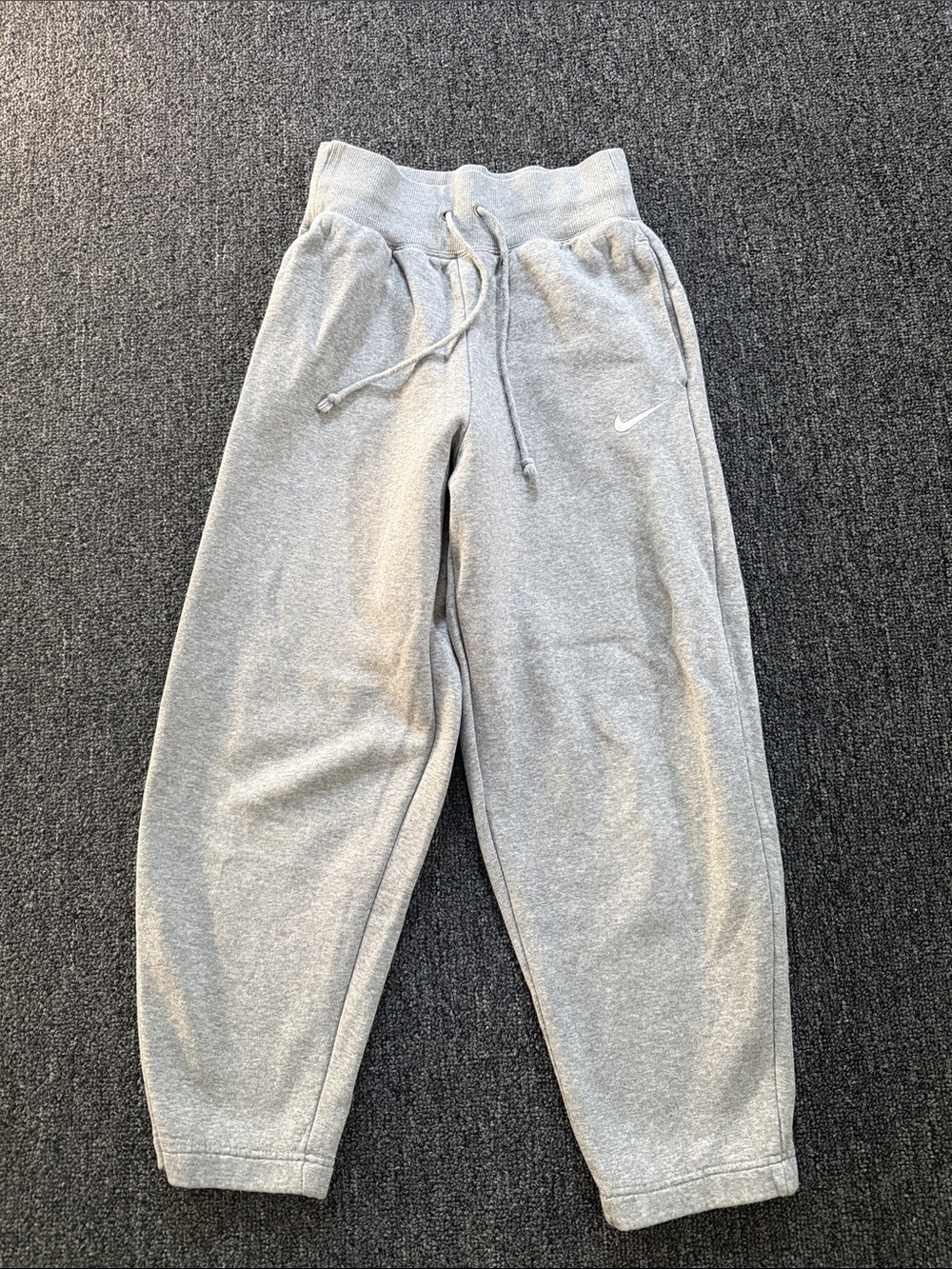 Nike Kids Light Grey Pull-On Joggers with Drawstring